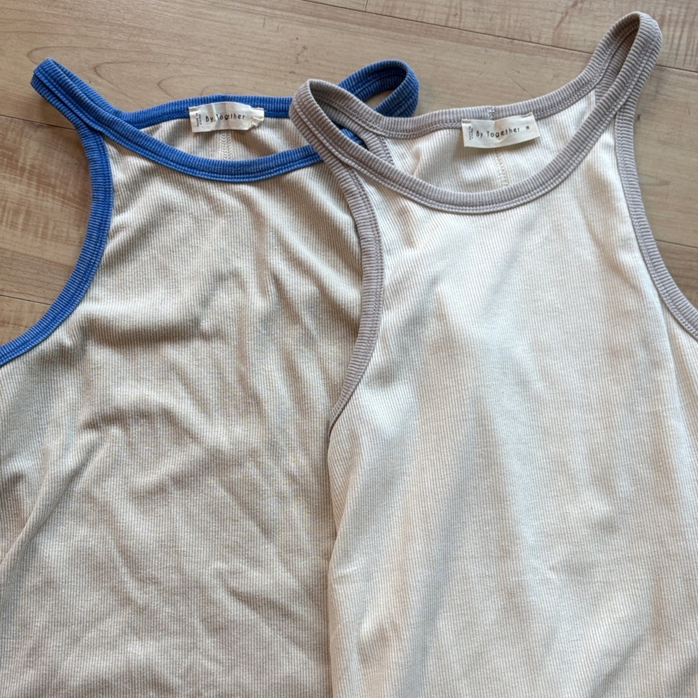 By Together Blue and Gray Tank Tops